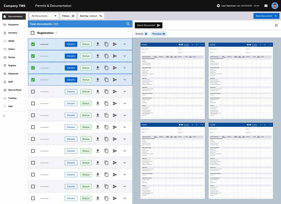 Documents page